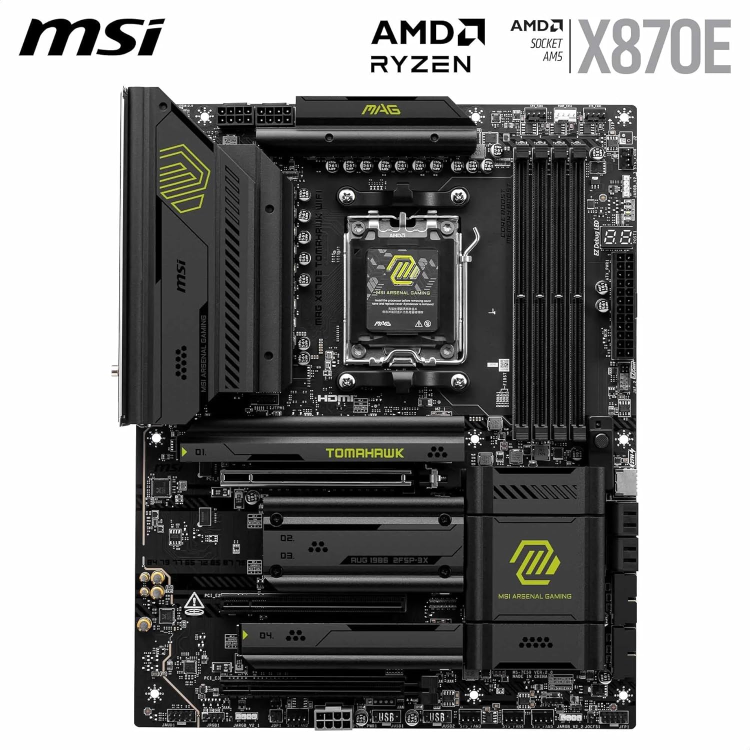 MSI MAG X870E Tomahawk WiFi Motherboard – ATX | AM5 | DDR5 8400+ MT/s