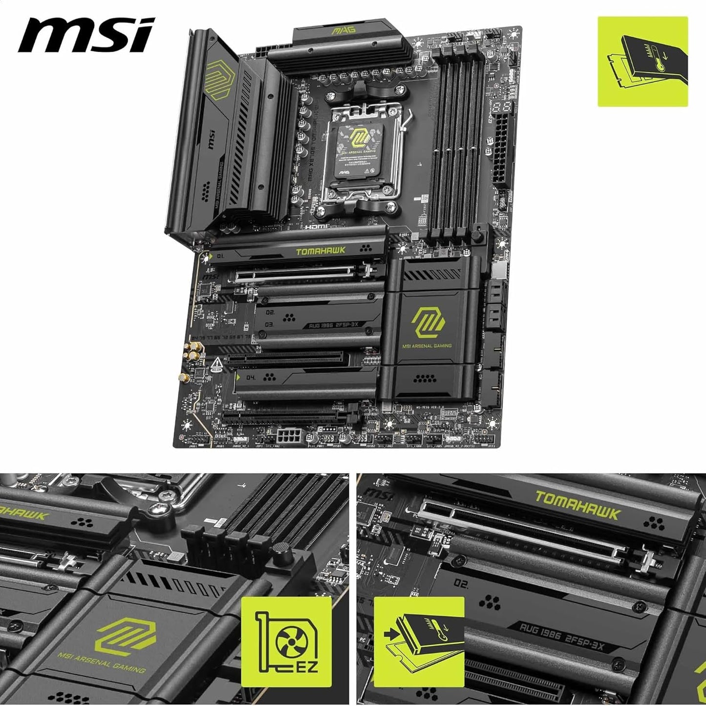 MSI MAG X870E Tomahawk WiFi Motherboard – ATX | AM5 | DDR5 8400+ MT/s