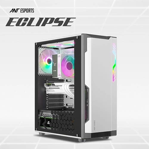 Ant Esports Eclipse White-Black ARGB ATX Mid Tower Case